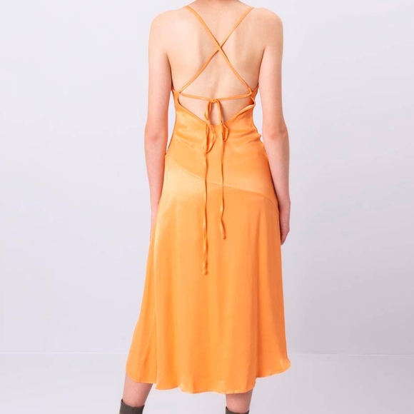 90s Cowl Neck Midi Slit Sleeveless - Picture 2 of 3